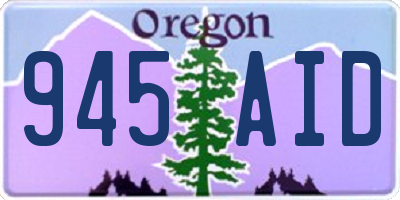 OR license plate 945AID
