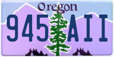 OR license plate 945AII