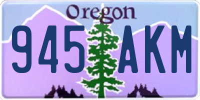 OR license plate 945AKM