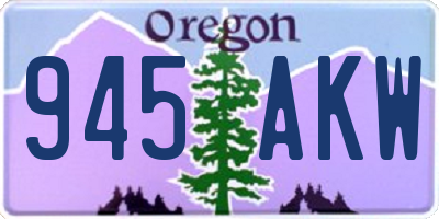 OR license plate 945AKW