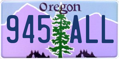 OR license plate 945ALL