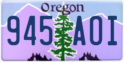 OR license plate 945AOI