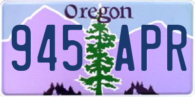 OR license plate 945APR