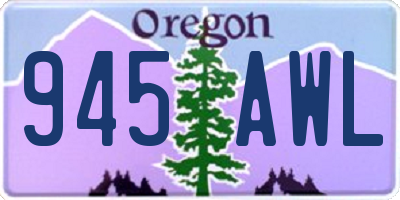 OR license plate 945AWL