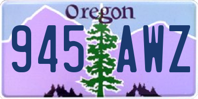 OR license plate 945AWZ