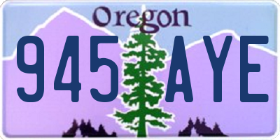 OR license plate 945AYE