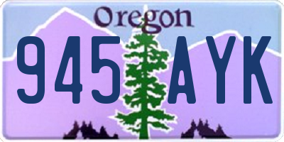 OR license plate 945AYK
