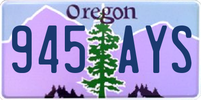 OR license plate 945AYS