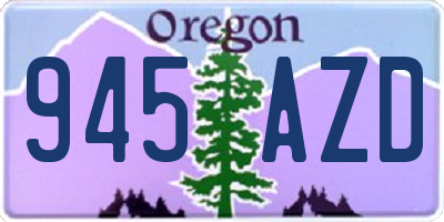 OR license plate 945AZD