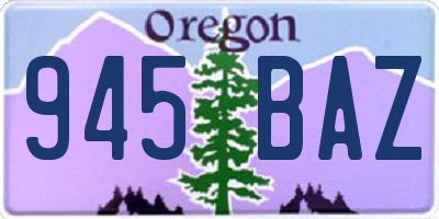 OR license plate 945BAZ