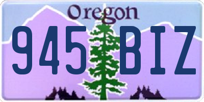 OR license plate 945BIZ