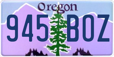 OR license plate 945BOZ