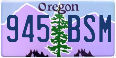 OR license plate 945BSM