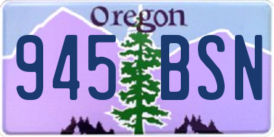 OR license plate 945BSN