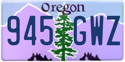 OR license plate 945GWZ