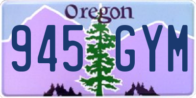 OR license plate 945GYM
