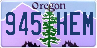 OR license plate 945HEM