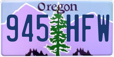 OR license plate 945HFW