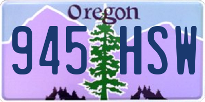 OR license plate 945HSW