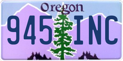 OR license plate 945INC