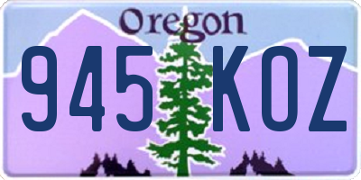 OR license plate 945KOZ