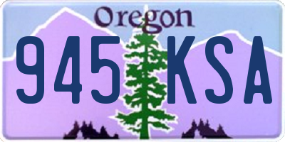OR license plate 945KSA