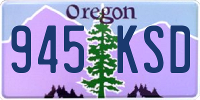 OR license plate 945KSD