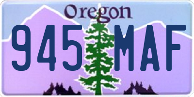 OR license plate 945MAF