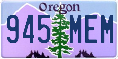 OR license plate 945MEM