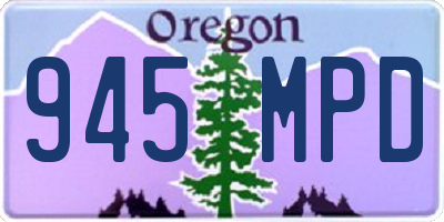 OR license plate 945MPD