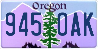 OR license plate 945OAK