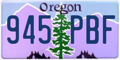 OR license plate 945PBF