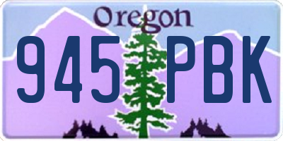 OR license plate 945PBK