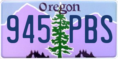 OR license plate 945PBS