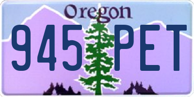 OR license plate 945PET