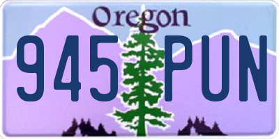 OR license plate 945PUN