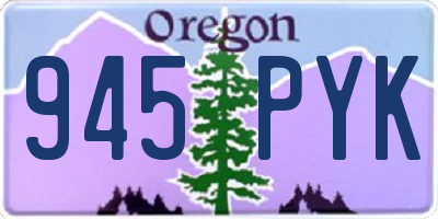 OR license plate 945PYK