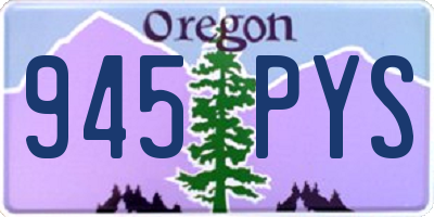 OR license plate 945PYS