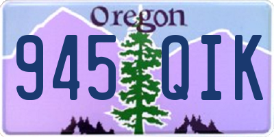 OR license plate 945QIK