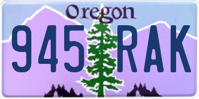 OR license plate 945RAK