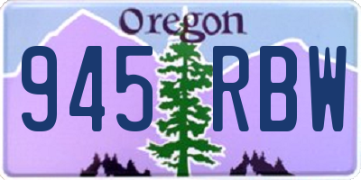OR license plate 945RBW