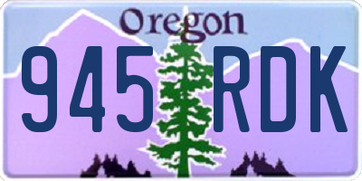 OR license plate 945RDK