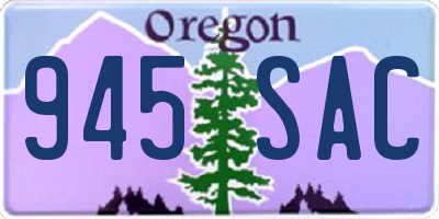 OR license plate 945SAC
