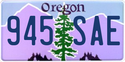 OR license plate 945SAE