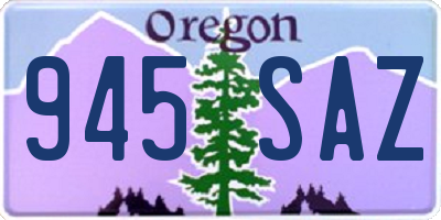 OR license plate 945SAZ