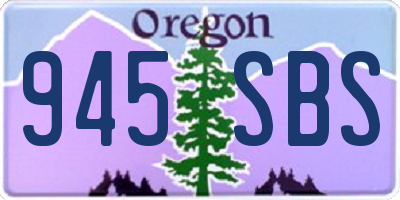 OR license plate 945SBS