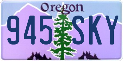 OR license plate 945SKY