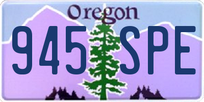 OR license plate 945SPE