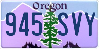 OR license plate 945SVY
