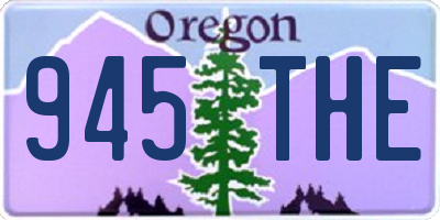 OR license plate 945THE